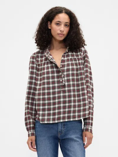 Gap Factory Oversized Ruffle Top In Brown