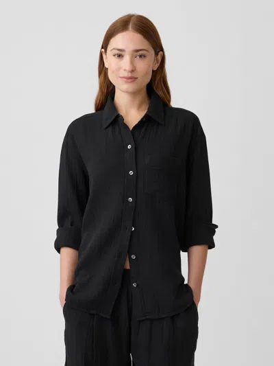 Gap Factory Oversized Shirt In Gauze In Black