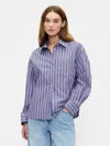 Gap Factory Oversized Shirt In Poplin In Blue