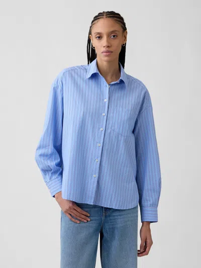 Gap Factory Oversized Shirt In Poplin In Blue