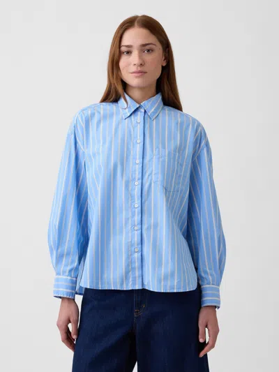 Gap Factory Oversized Shirt In Poplin In Blue