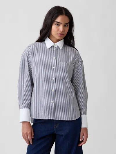 Gap Factory Oversized Shirt In Poplin In Blue