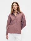 Gap Factory Oversized Shirt In Poplin In Brown