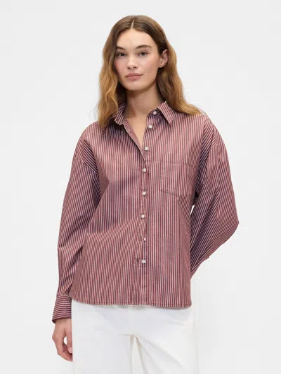 Gap Factory Oversized Shirt In Poplin In Brown