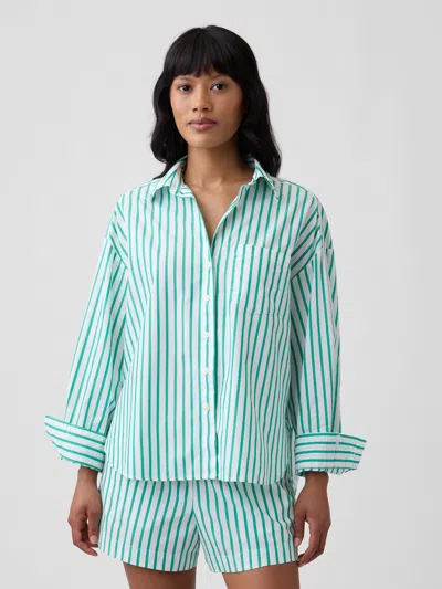 Gap Factory Oversized Shirt In Poplin In Green