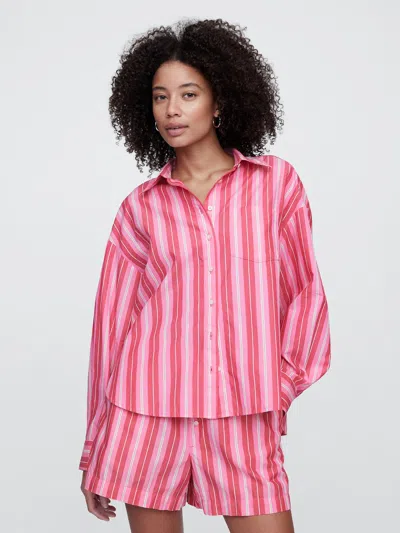 Gap Factory Oversized Shirt In Poplin In Pink