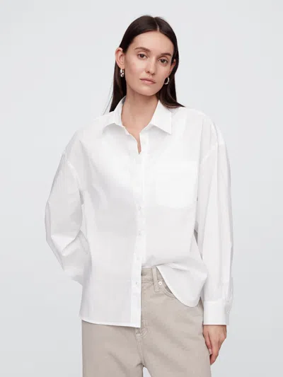 Gap Factory Oversized Shirt In Poplin In White