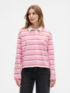 Gap Factory Oversized Stripe Rugby Polo Shirt Shirt In Pink