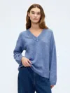 Gap Factory Oversized V-neck Sweater In Blue