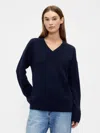 Gap Factory Oversized V-neck Sweater In Blue
