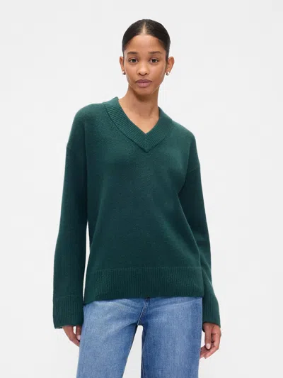 Gap Factory Oversized V-neck Sweater In Green