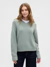 Gap Factory Oversized V-neck Sweater In Green