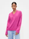 Gap Factory Oversized V-neck Sweater In Pink