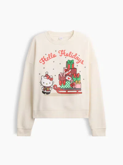 Gap Factory Oversized Wedge Crewneck Sweatshirt In White