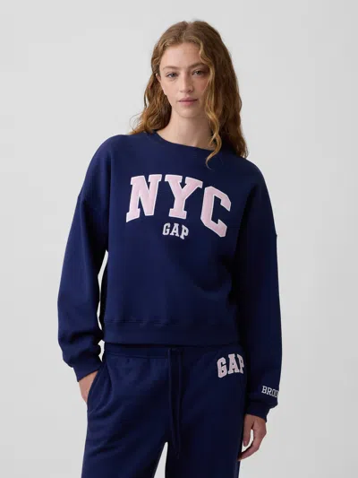 Gap Factory Oversized Wedge Crewneck Sweatshirt In New Navy Blue