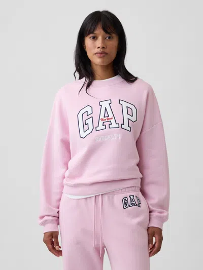 Gap Factory Oversized Wedge Crewneck Sweatshirt In Pink Rose Mist