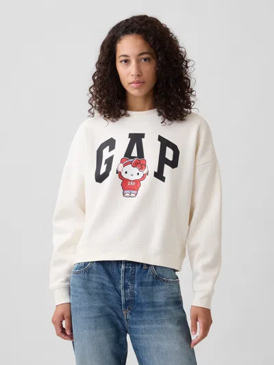 Gap Factory Oversized Wedge Crewneck Sweatshirt In White
