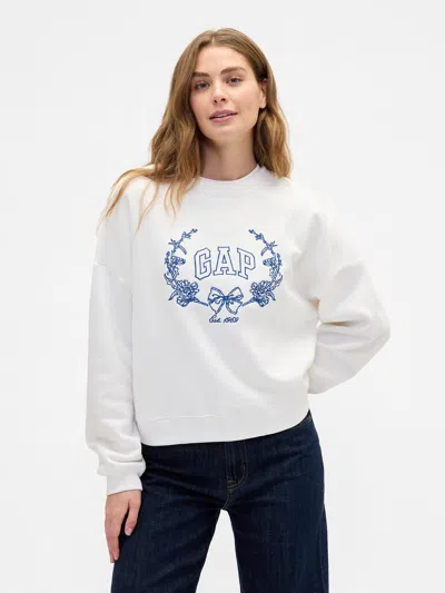Gap Factory Oversized Wedge Gap Logo Sweatshirt In White