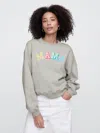 Gap Factory Oversized Wedge Graphic Sweatshirt In Gray