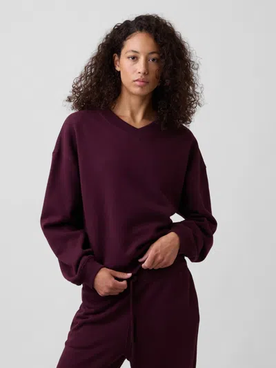 Gap Factory Oversized Wedge V-neck Sweatshirt In Vamp Red