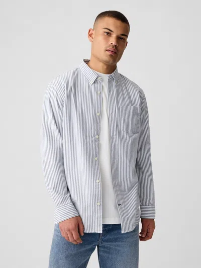 Gap Factory Oxford Shirt In Standard Fit In Blue