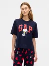 Gap Factory Peanuts Boxy Gap Logo T-shirt In Blue