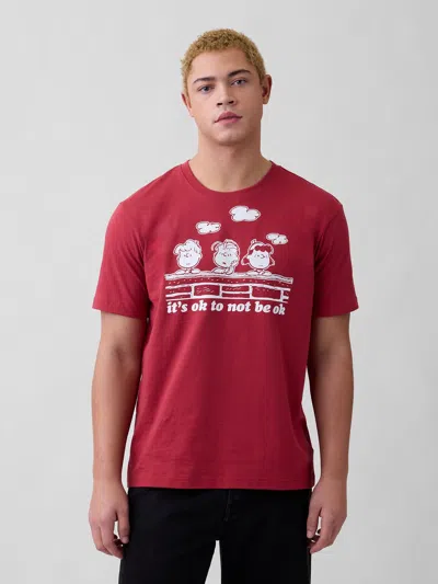 Gap Factory Peanuts Everyday Soft Relaxed Graphic T-shirt In Red