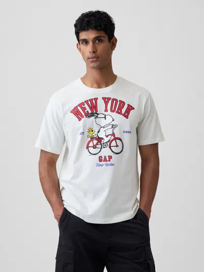 Gap Factory Peanuts Everyday Soft Relaxed Graphic T-shirt In White