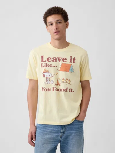 Gap Factory Peanuts Everyday Soft Relaxed Graphic T-shirt In Yellow