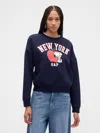 Gap Factory Peanuts Oversized Gap Logo Sweatshirt In Blue