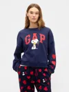 Gap Factory Peanuts Oversized Wedge Gap Logo Sweatshirt In Blue
