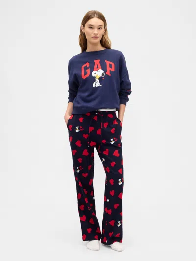 Gap Factory Peanuts Relaxed Flannel Pj Pants In Blue