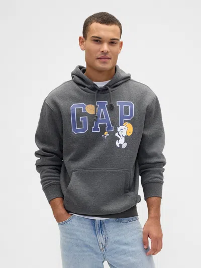 Gap Factory Peanuts Relaxed Gap Logo Hoodie In Gray