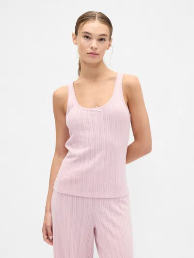 Gap Factory Pointelle Scoopneck Pj Tank Top In Pink
