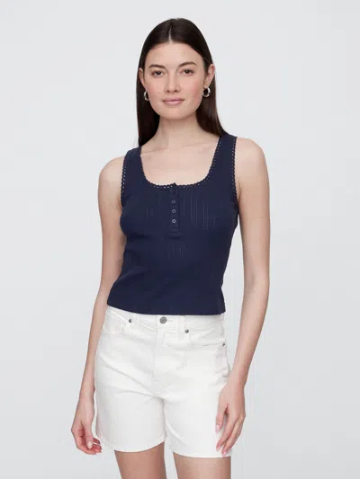 Gap Factory Pointelle Scoopneck Top In Blue