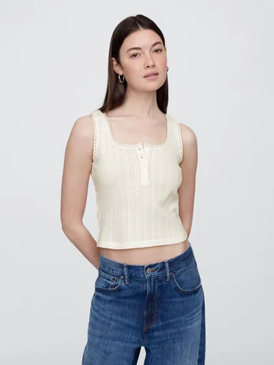 Gap Factory Pointelle Scoopneck Top In Neutral