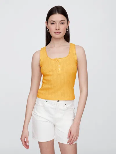 Gap Factory Pointelle Scoopneck Top In Yellow