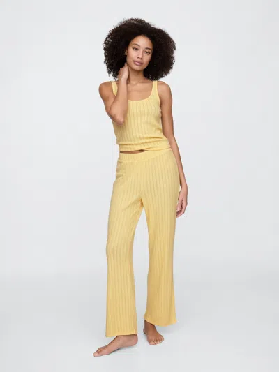 Gap Factory Pointelle Wide-leg Pj Pants In Yellow