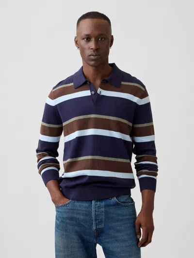 Gap Factory Polo Shirt Sweater In Blue Stripe
