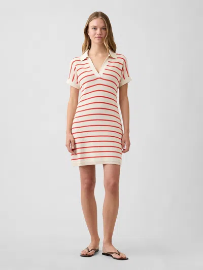 Gap Factory Polo Shirt Sweater Mini Dress In Gray