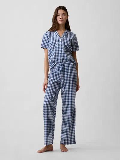 Gap Factory Poplin Pj Pants In Blue