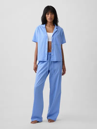 Gap Factory Poplin Pj Pants In Blue