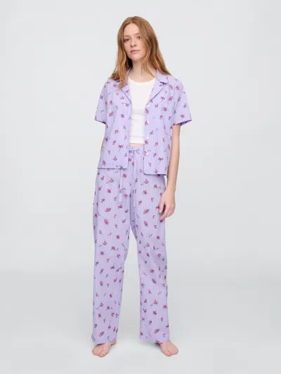 Gap Factory Poplin Pj Pants In Purple