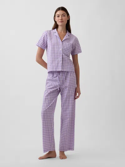 Gap Factory Poplin Pj Pants In Purple