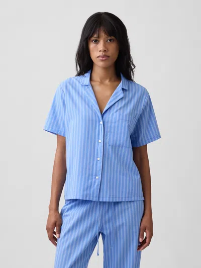 Gap Factory Poplin Pj Shirt In Blue Stripe