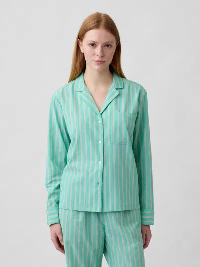 Gap Factory Poplin Pj Shirt In Green