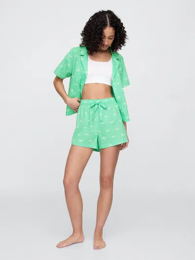 Gap Factory Poplin Pj Shorts In Green
