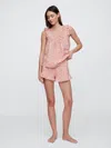 Gap Factory Poplin Ruffle Pj Shorts In Pink