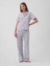 Gap Factory Print Poplin Pj Pants In Blue