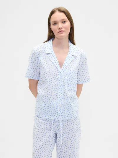 Gap Factory Print Poplin Pj Shirt In Blue